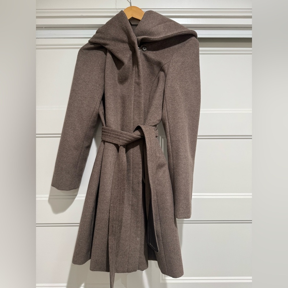 Cole Haan Tie-waist Wool blend Wrap coat